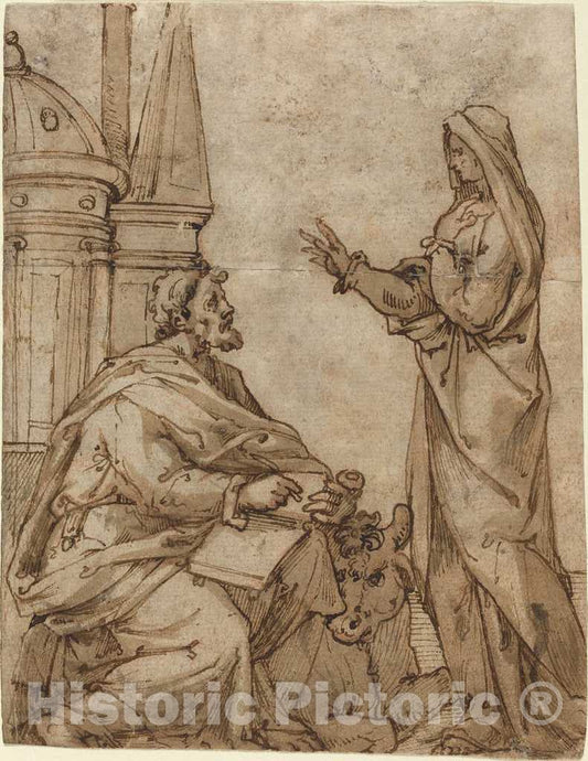 Art Print : Saint Luke, 16th Century - Vintage Wall Art