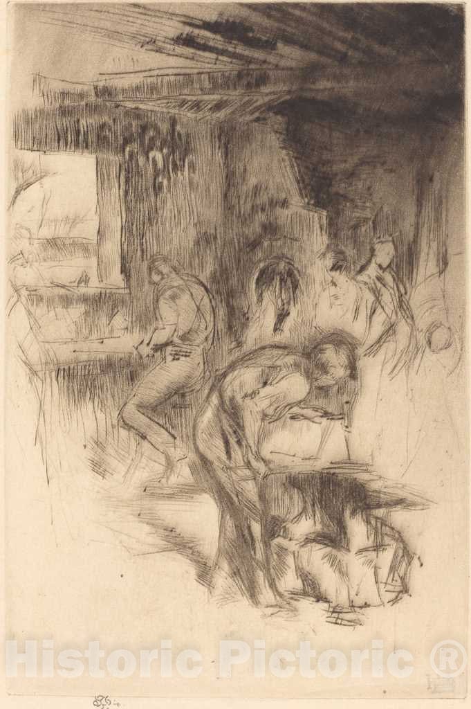 Art Print : James McNeill Whistler, The Little Forge, 1875 - Vintage Wall Art