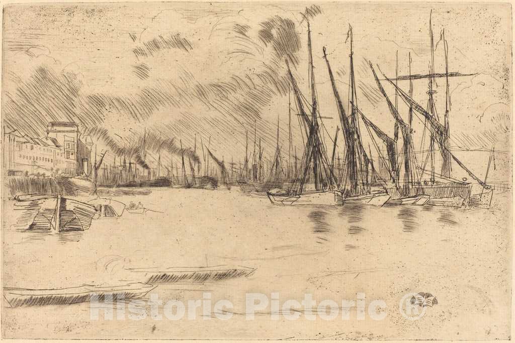 Art Print : James McNeill Whistler, from Pickle-Herring Stairs, c. 1878 - Vintage Wall Art