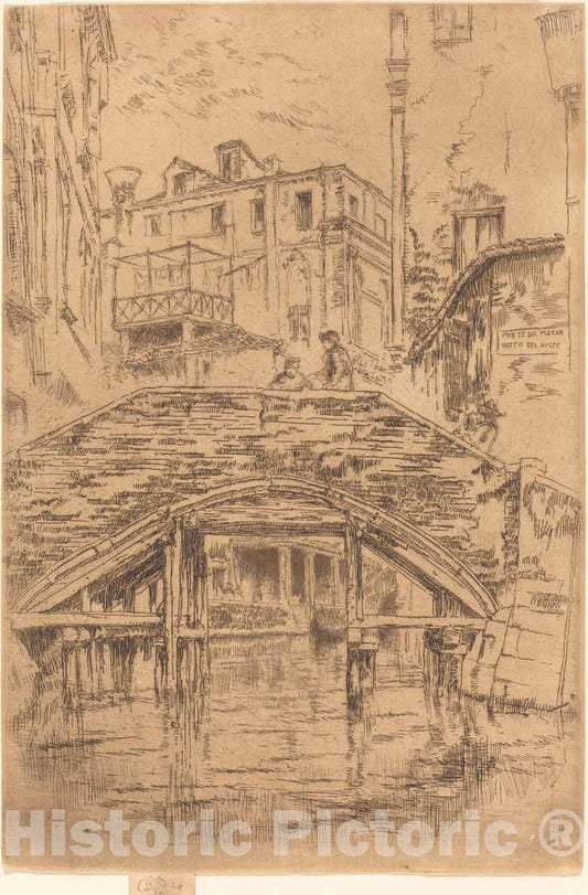 Art Print : James McNeill Whistler, Ponte del Piovan, 1880 - Vintage Wall Art