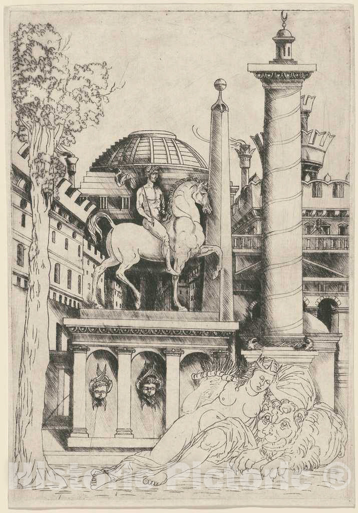 Art Print : Allegory of Fortitude (?), c.1518 - Vintage Wall Art