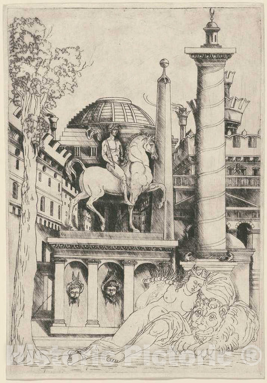 Art Print : Allegory of Fortitude (?), c.1518 - Vintage Wall Art