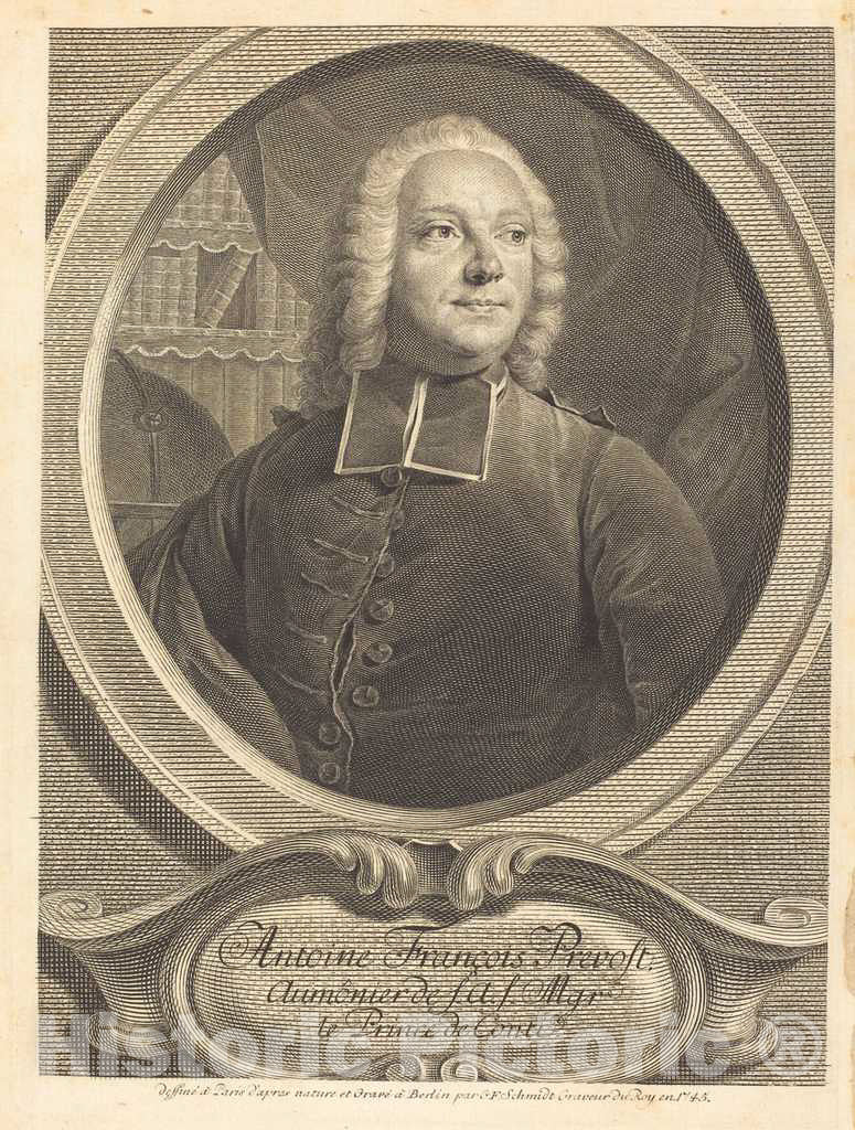 Art Print : Georg Friedrich Schmidt, Antoine FranÃ§ois Prevost, 1745 - Vintage Wall Art