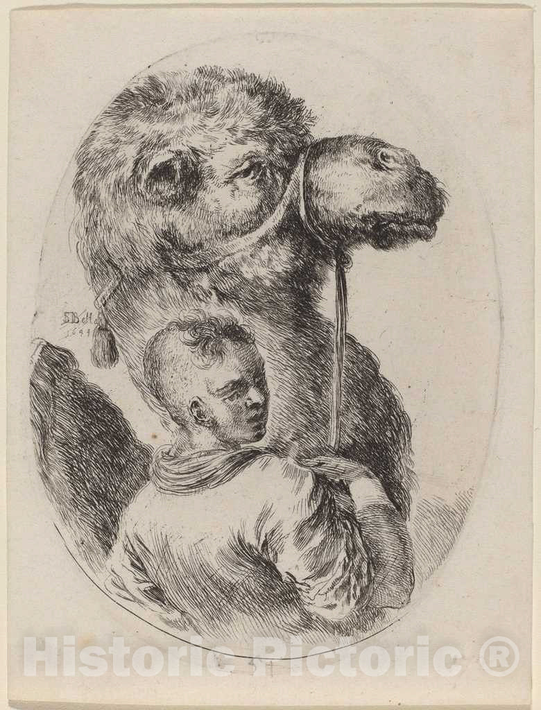 Art Print : Stefano Della Bella, Groom with a Camel, 1649 - Vintage Wall Art