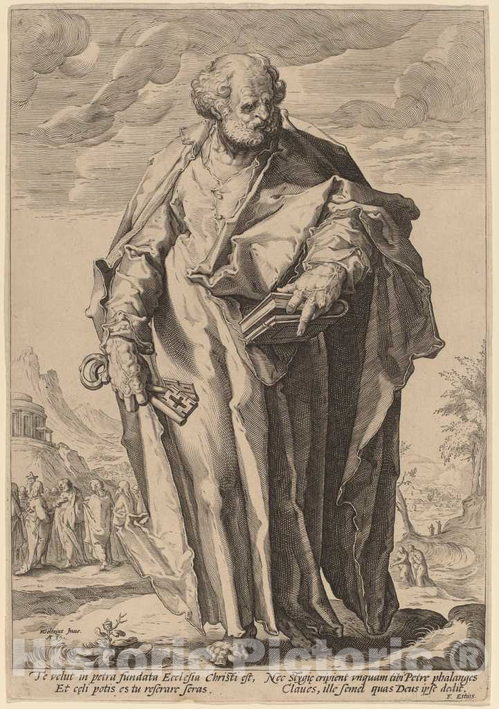 Art Print : Gheyn II, After Goltzius, Saint Peter, 1589 - Vintage Wall Art