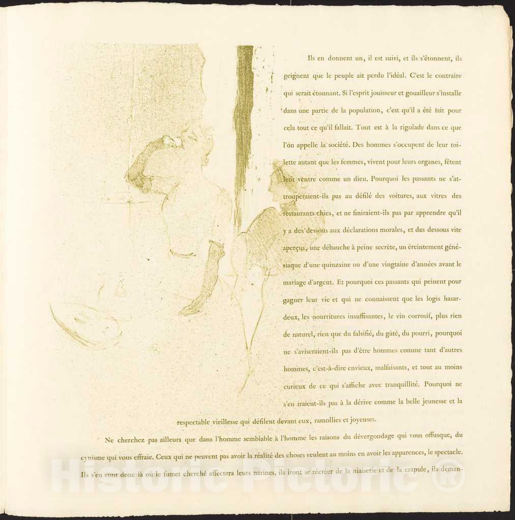 Art Print : Henri de Toulouse-Lautrec, Yvette Guilbert, 1894 - Vintage Wall Art