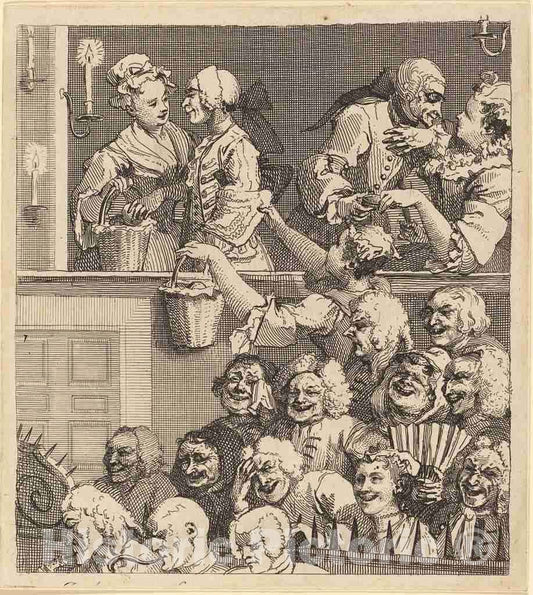 Art Print : William Hogarth, The Laughing Audience, 1733 - Vintage Wall Art