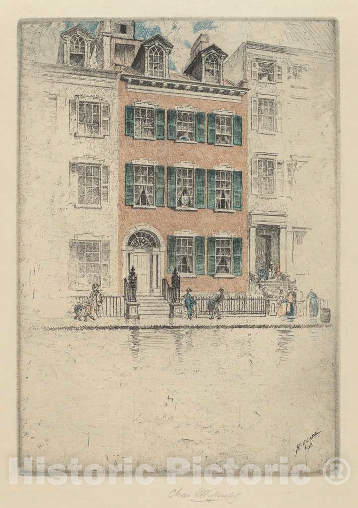 Art Print : Charles Frederick William Mielatz, Ericsson's House, Beach Street, 1908 - Vintage Wall Art