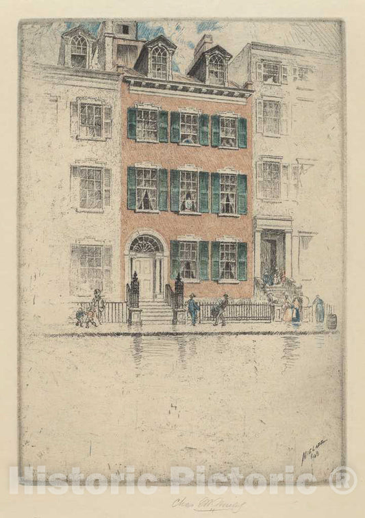 Art Print : Charles Frederick William Mielatz, Ericsson's House, Beach Street, 1908 - Vintage Wall Art