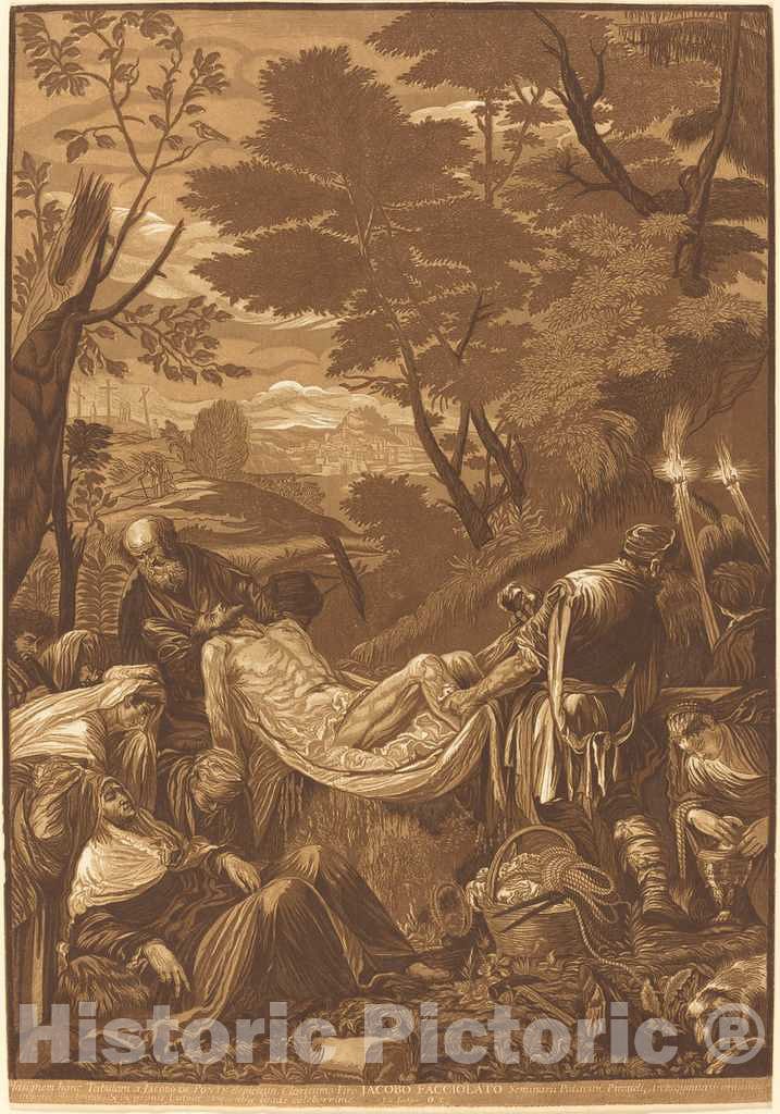 Art Print : Jackson After Bassano, The Entombment, 1739 - Vintage Wall Art
