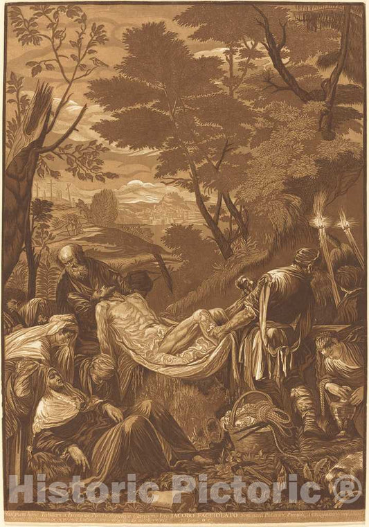 Art Print : Jackson After Bassano, The Entombment, 1739 - Vintage Wall Art