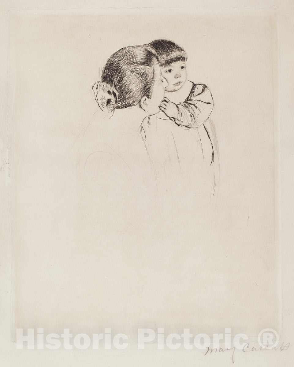 Art Print : Mary Cassatt, Peasant Mother and Child, c. 1894 - Vintage Wall Art