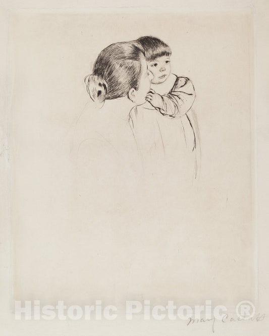 Art Print : Mary Cassatt, Peasant Mother and Child, c. 1894 - Vintage Wall Art