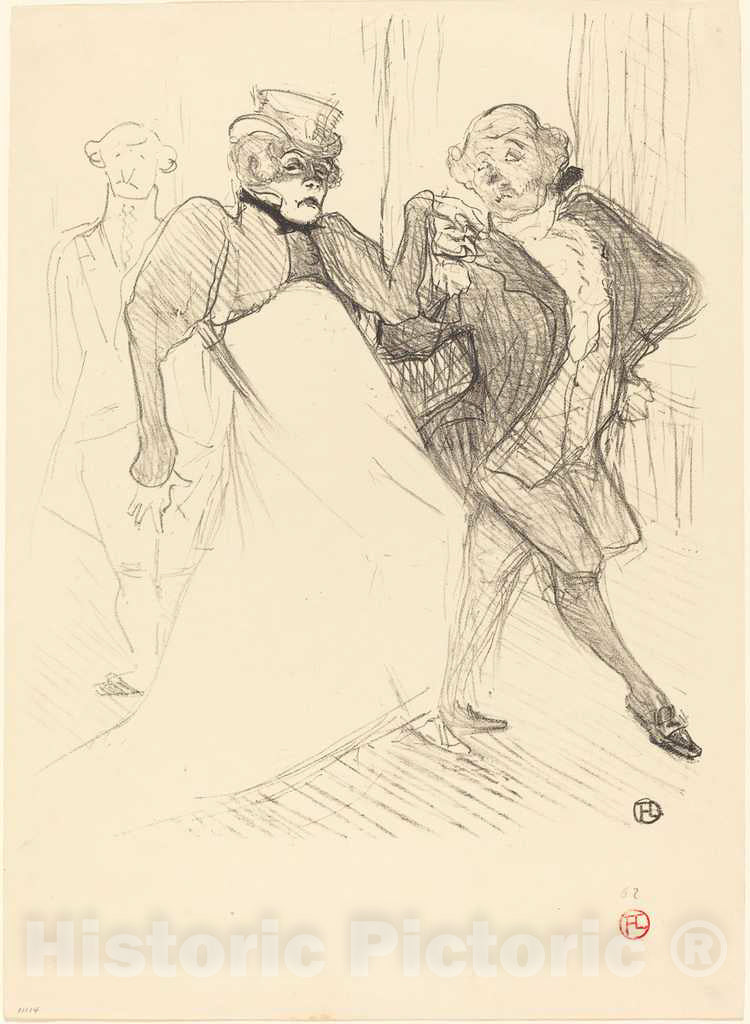 Art Print : Henri de Toulouse-Lautrec, Rejane and Galipaux in Madame Sans-GÃªne (RÃ©jane et Galipaux Dans Madame Sans-GÃªne), 1894 - Vintage Wall Art