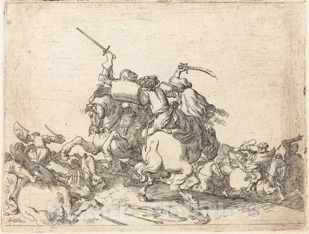 Art Print : Johann Wilhelm Baur, Capricci di varie battaglie, 1635 - Vintage Wall Art