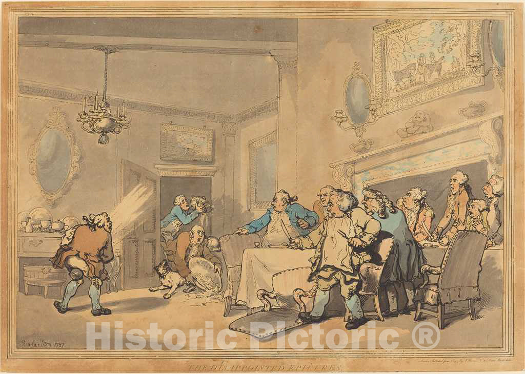 Art Print : Rowlandson, The Disappointed Epicures, 1787 - Vintage Wall Art