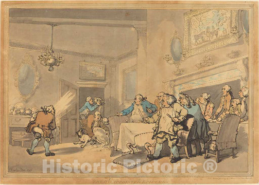 Art Print : Rowlandson, The Disappointed Epicures, 1787 - Vintage Wall Art