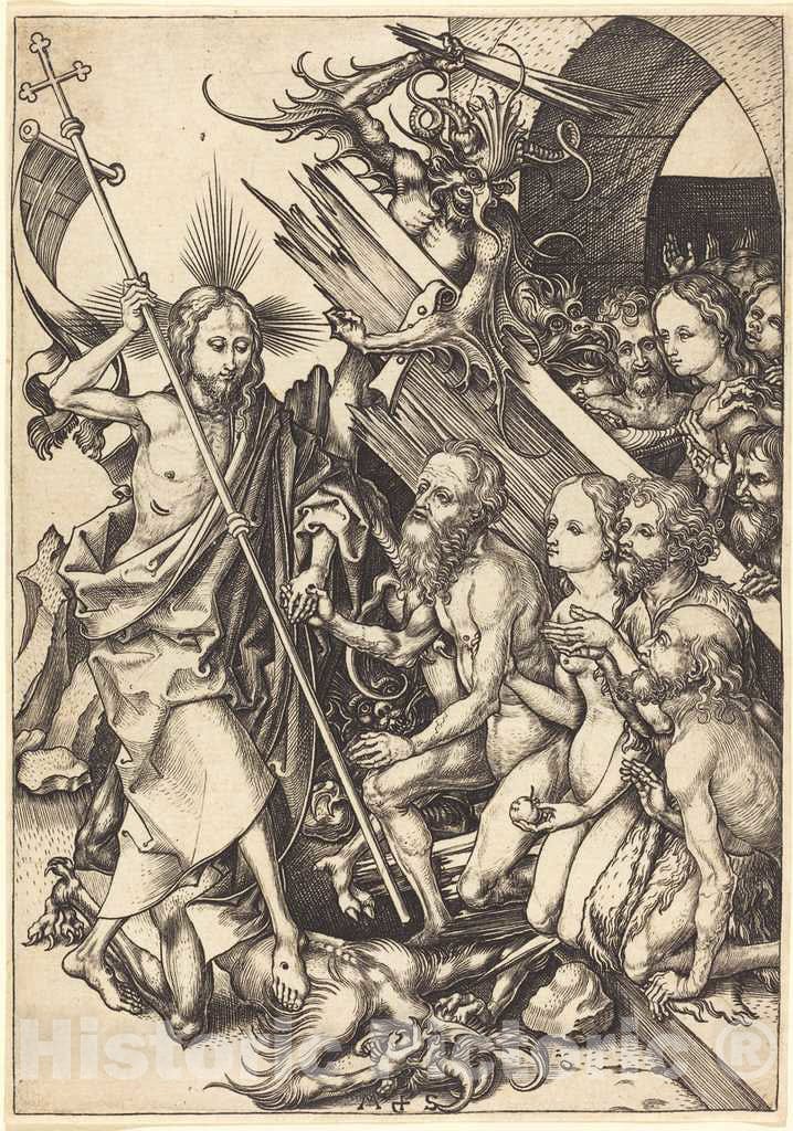 Art Print : Martin Schongauer, Christ in Limbo, c. 1480 - Vintage Wall Art