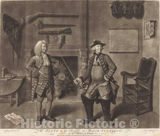 Art Print : Haid After Zoffany, Mr. Foote in The Character of Major Sturgeon, in The Mayor of Garrat, 1765 - Vintage Wall Art