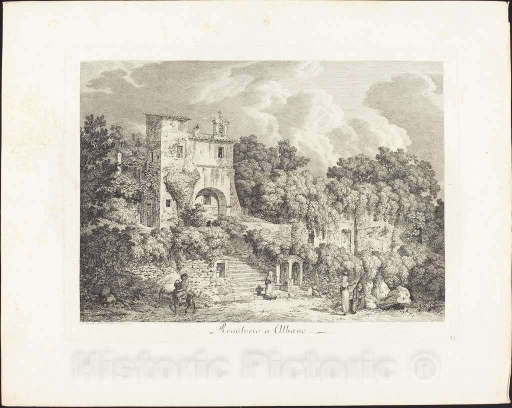 Art Print : Jacob Wilhelm Mechau, Romitorio a Albano, 1785 - Vintage Wall Art