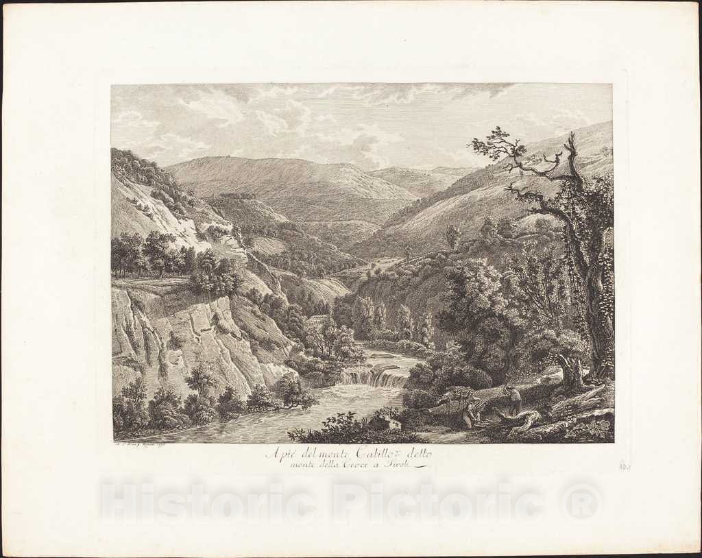 Art Print : Albert Christoph Dies, Al piÃ© del Monte Catillo, detto Monte Della Croce a Tivoli, 1793 - Vintage Wall Art