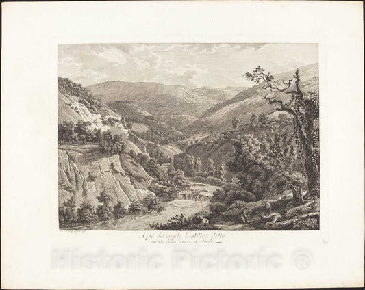 Art Print : Albert Christoph Dies, Al piÃ© del Monte Catillo, detto Monte Della Croce a Tivoli, 1793 - Vintage Wall Art
