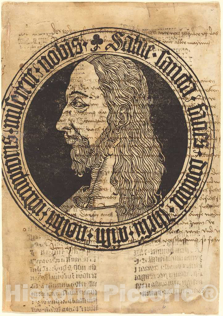 Art Print : The Head of Christ, c. 1500 - Vintage Wall Art