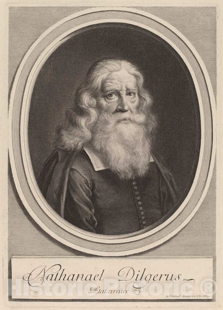 Art Print : Gerard Edelinck, Nathanael Dilgerus, 1683 - Vintage Wall Art