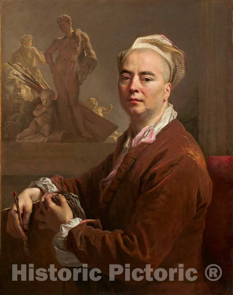 Art Print : Nicolas de Largillierre, Self-Portrait, 1707 - Vintage Wall Art
