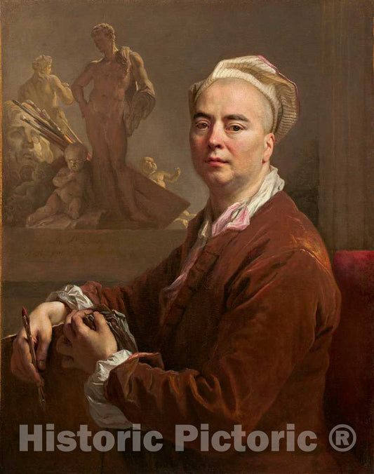 Art Print : Nicolas de Largillierre, Self-Portrait, 1707 - Vintage Wall Art