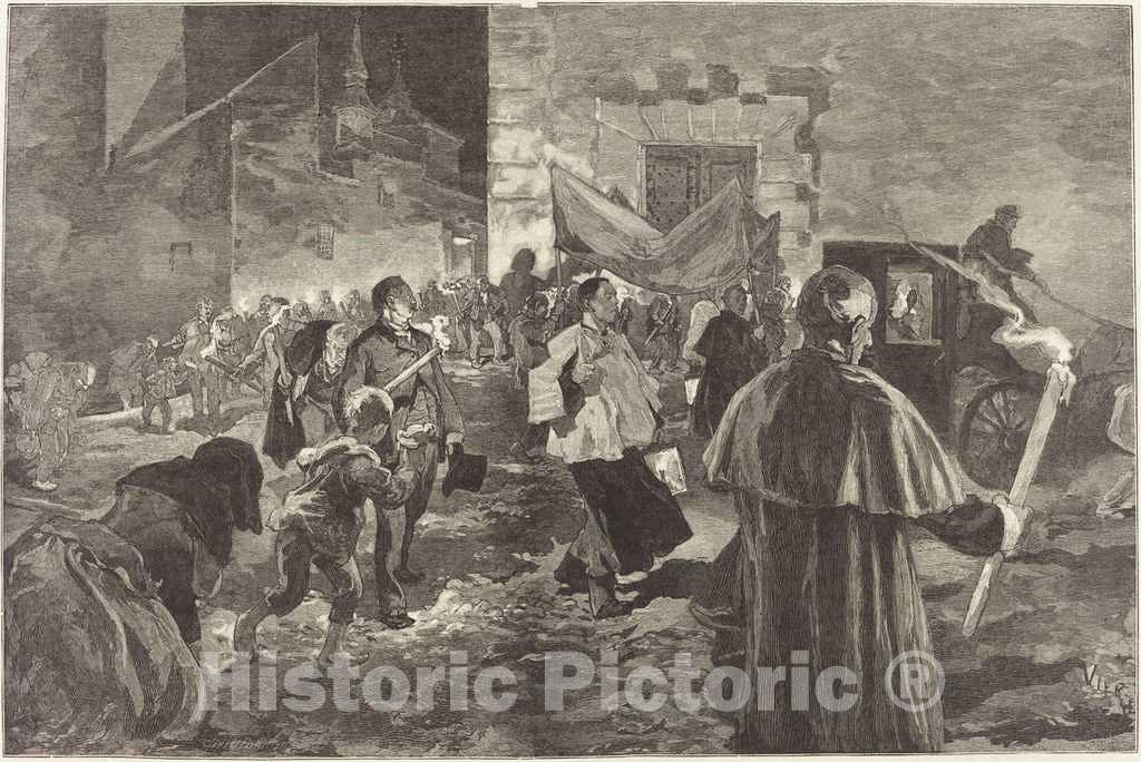 Art Print : Daniel Vierge, Espagne. La Viatique, 1889 - Vintage Wall Art