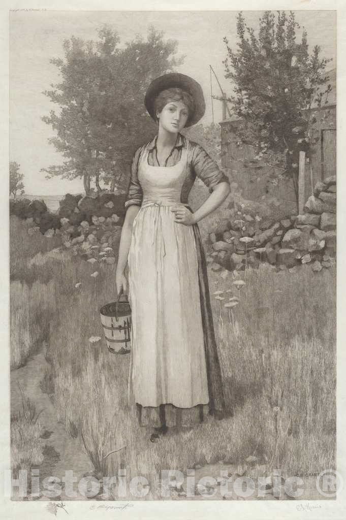 Art Print : Charles X. Harris, Untitled (Farmer's Daughter), 1890 - Vintage Wall Art