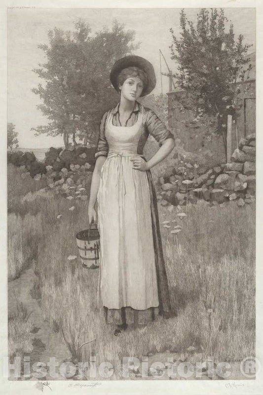 Art Print : Charles X. Harris, Untitled (Farmer's Daughter), 1890 - Vintage Wall Art