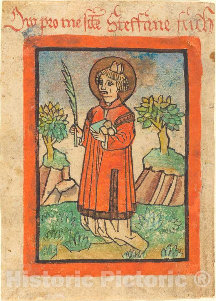 Art Print : Saint Stephen, c.1460 - Vintage Wall Art