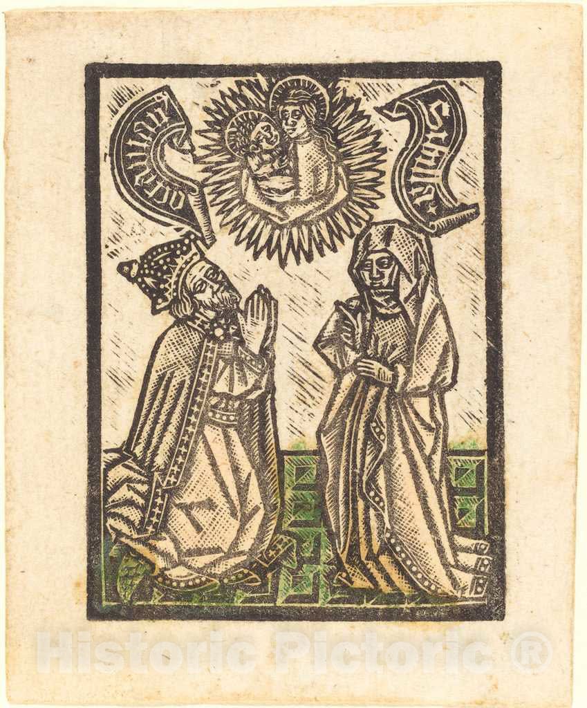 Art Print : Aachen Madonna, Emperor Octavian and The Sibyl, c. 1480 - Vintage Wall Art