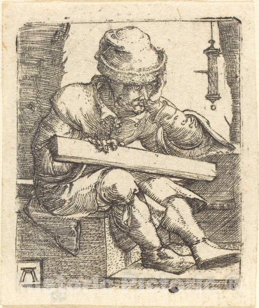 Art Print : Albrecht Altdorfer, The Pensive Carpenter, c.1525 - Vintage Wall Art