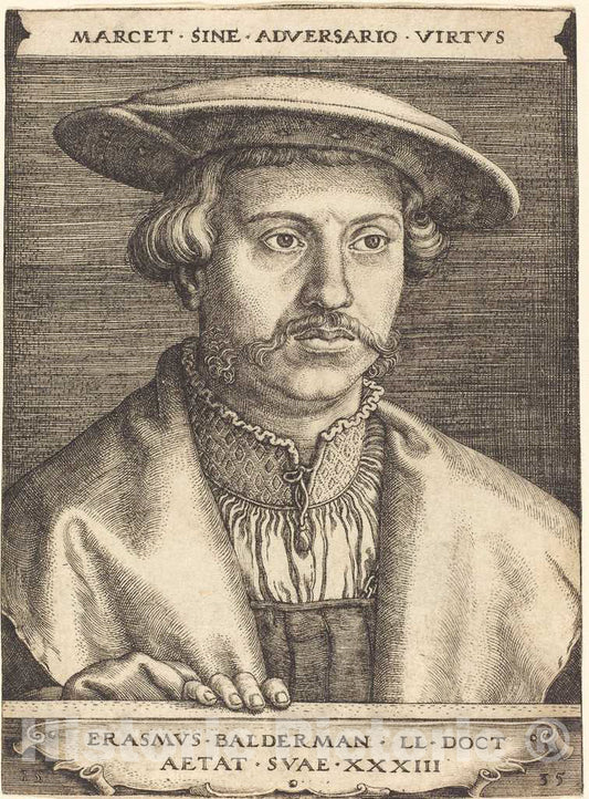 Art Print : Barthel Beham, Erasmus Balderman, 1535 - Vintage Wall Art