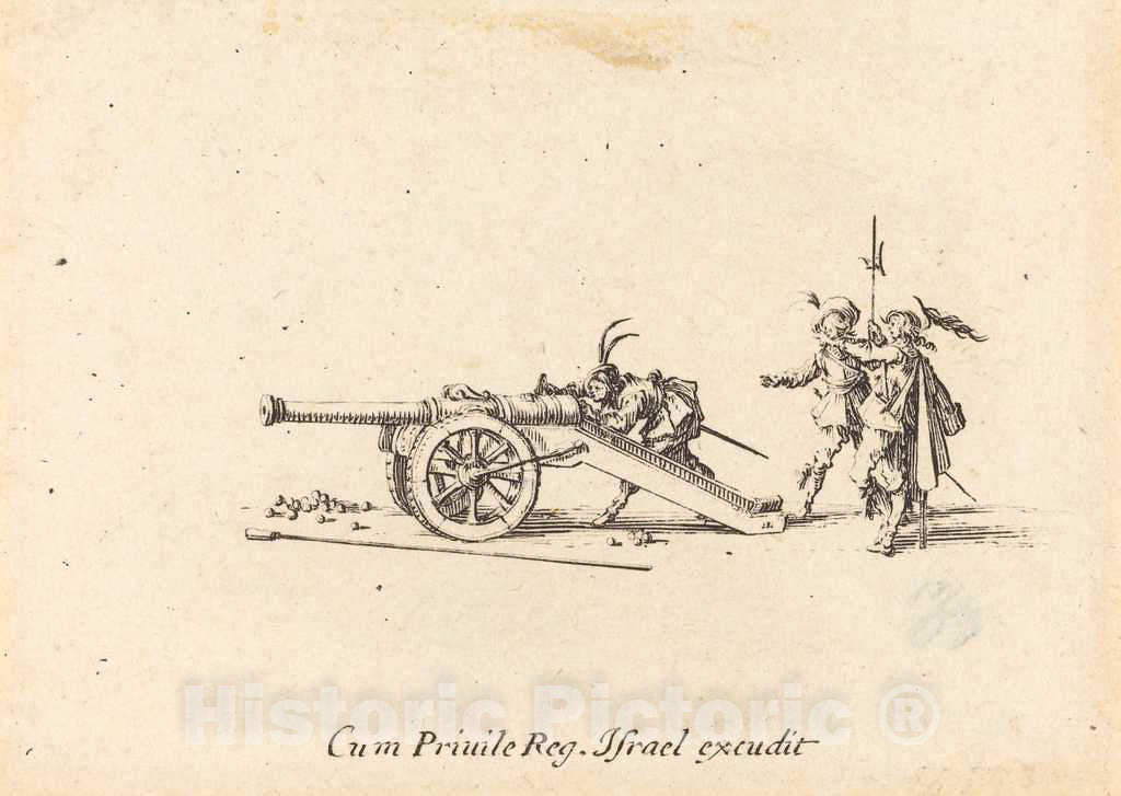 Art Print : Jacques Callot, Loading The Cannon, c.1635 - Vintage Wall Art