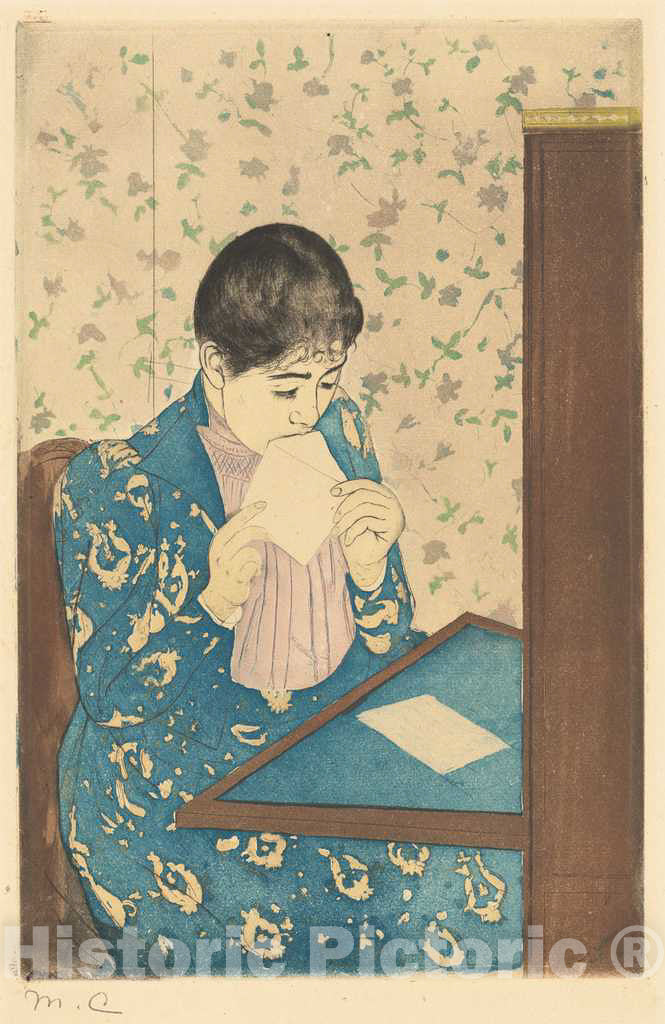 Art Print : Mary Cassatt, The Letter, 1890-1891 - Vintage Wall Art
