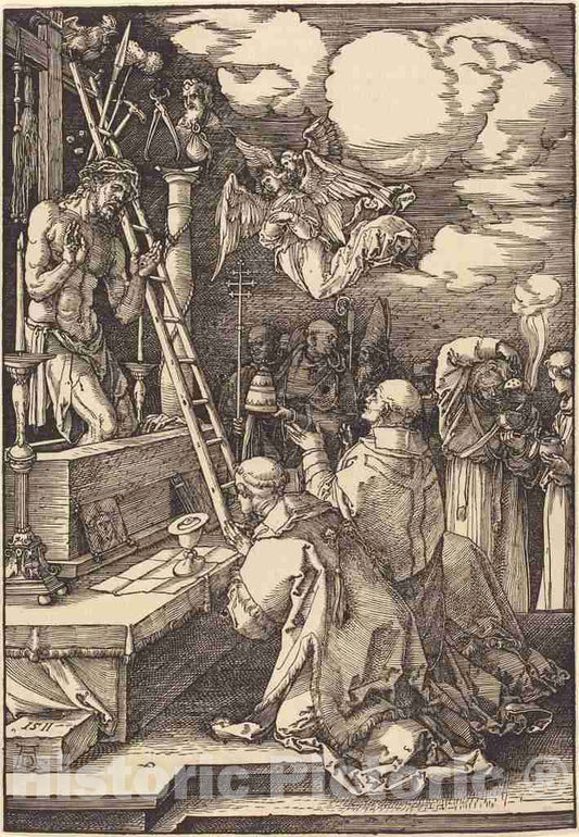 Art Print : Albrecht DÃ¼rer, The Mass of Saint Gregory, 1511 - Vintage Wall Art