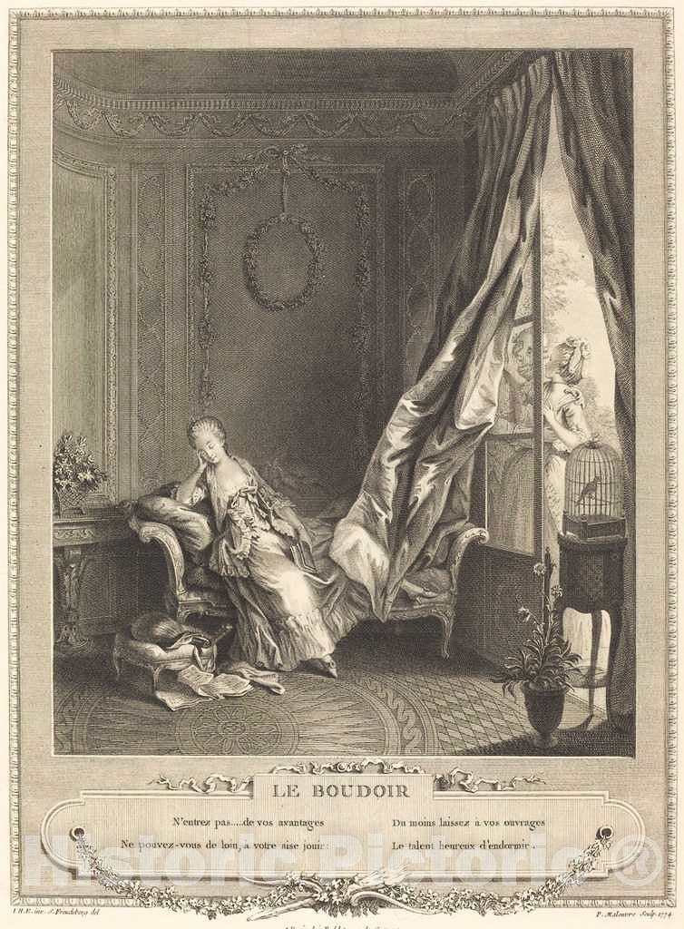 Art Print : Maleuvre After Sigmund Freudenberger, Le Boudoir - Vintage Wall Art