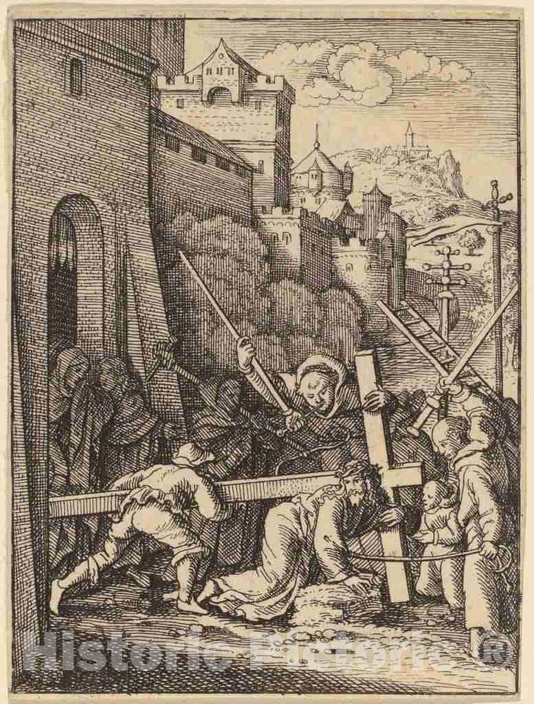 Art Print : Wenceslaus Hollar, Carrying The Cross - Vintage Wall Art
