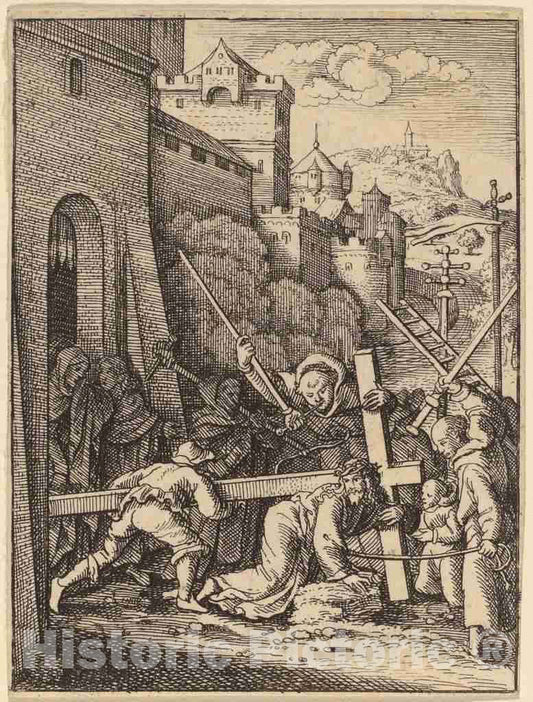Art Print : Wenceslaus Hollar, Carrying The Cross - Vintage Wall Art