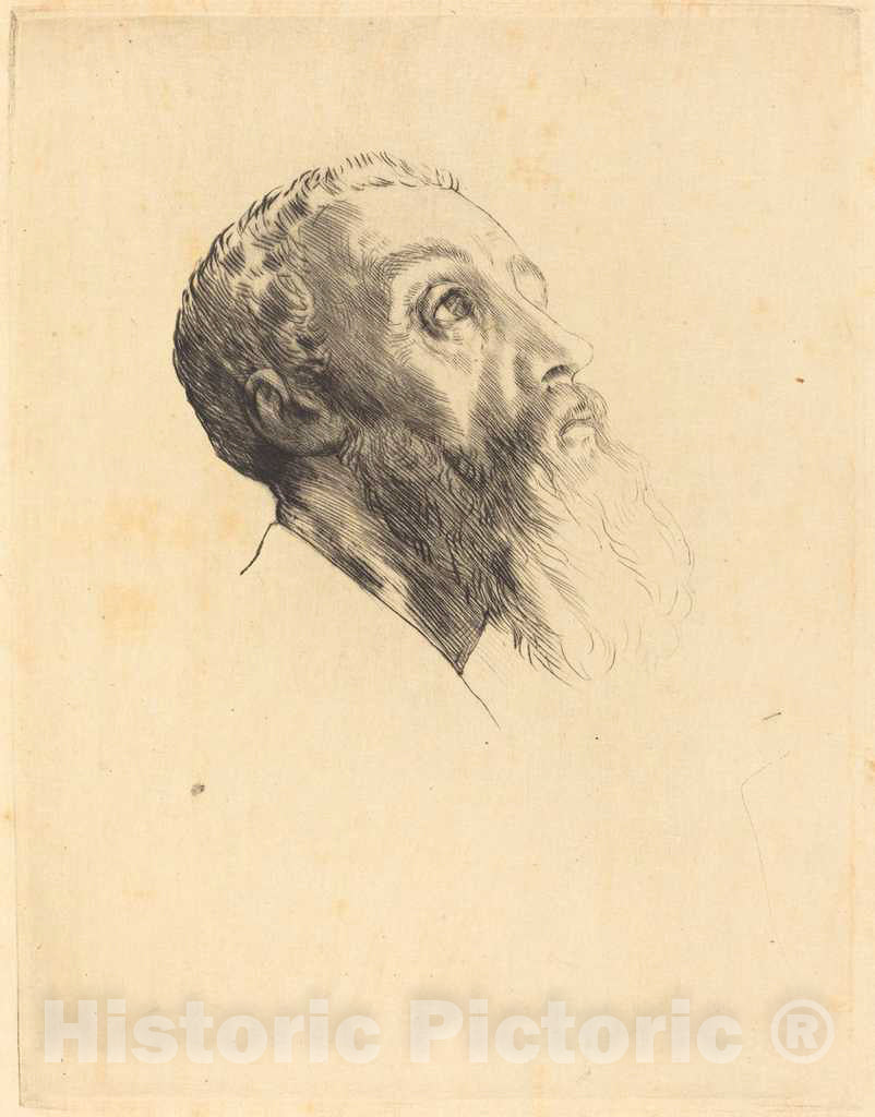 Art Print : Alphonse Legros, Head of a Model (Tete de modele) - Vintage Wall Art