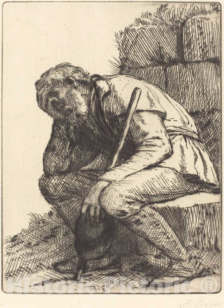 Art Print : Alphonse Legros, Desperate Man (Le desespere) - Vintage Wall Art