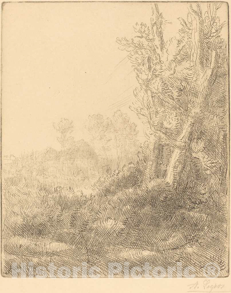 Art Print : Alphonse Legros, Old Village (Ville vieille) - Vintage Wall Art
