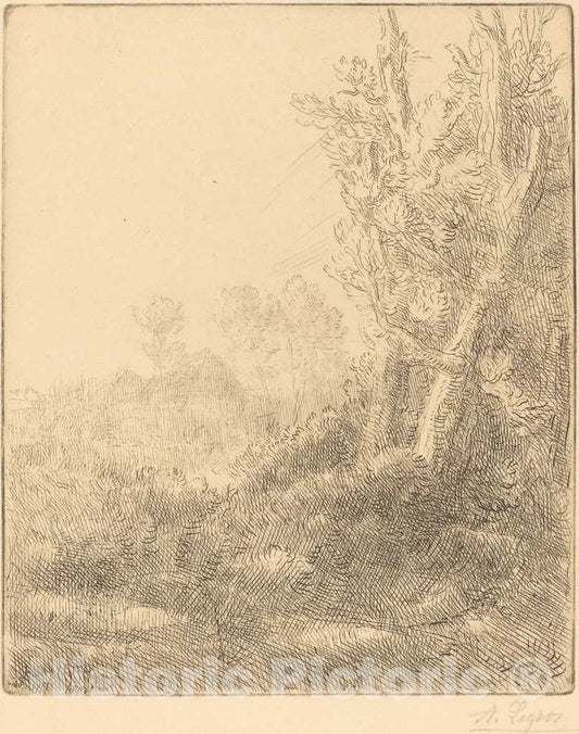 Art Print : Alphonse Legros, Old Village (Ville vieille) - Vintage Wall Art