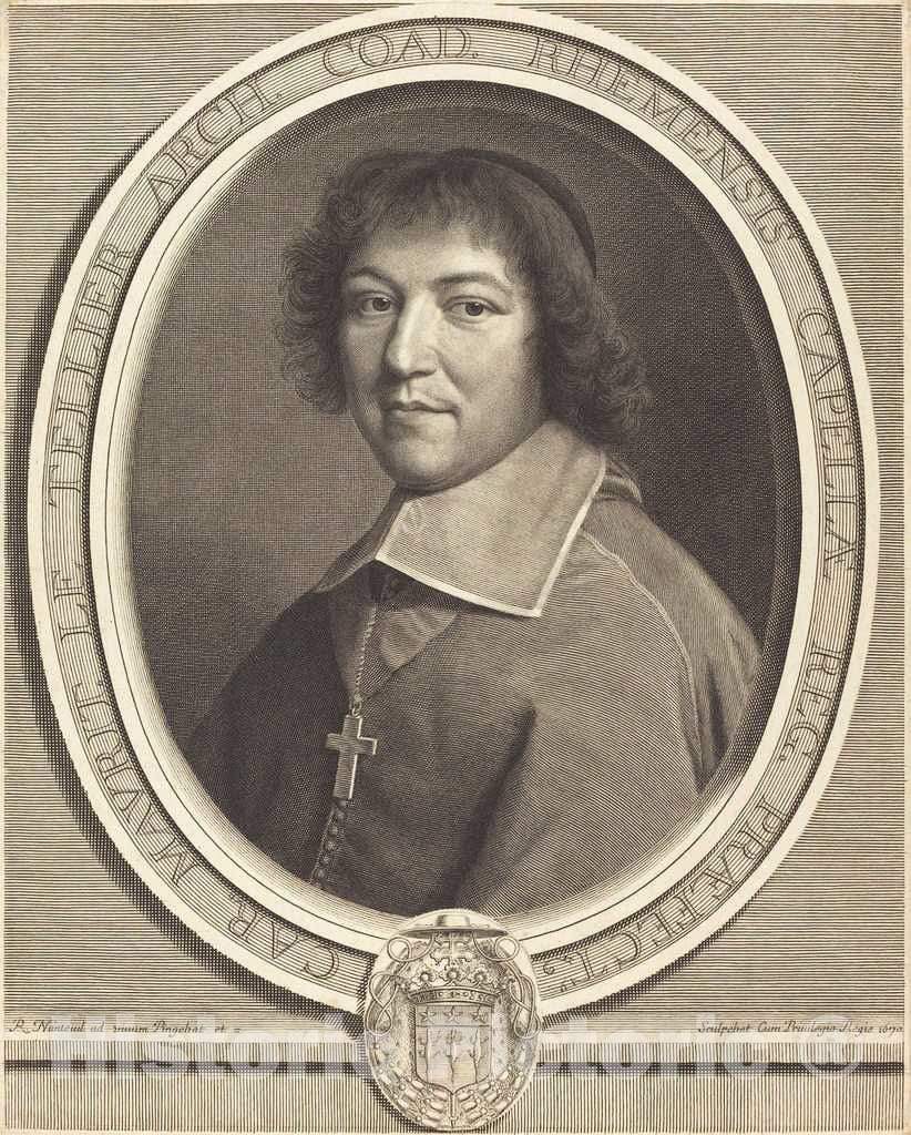 Art Print : Robert Nanteuil, Charles-Maurice Le Tellier, 1670 - Vintage Wall Art