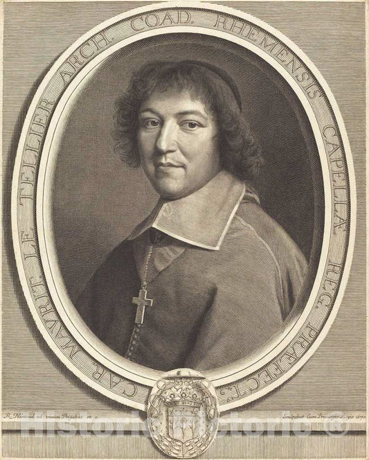 Art Print : Robert Nanteuil, Charles-Maurice Le Tellier, 1670 - Vintage Wall Art