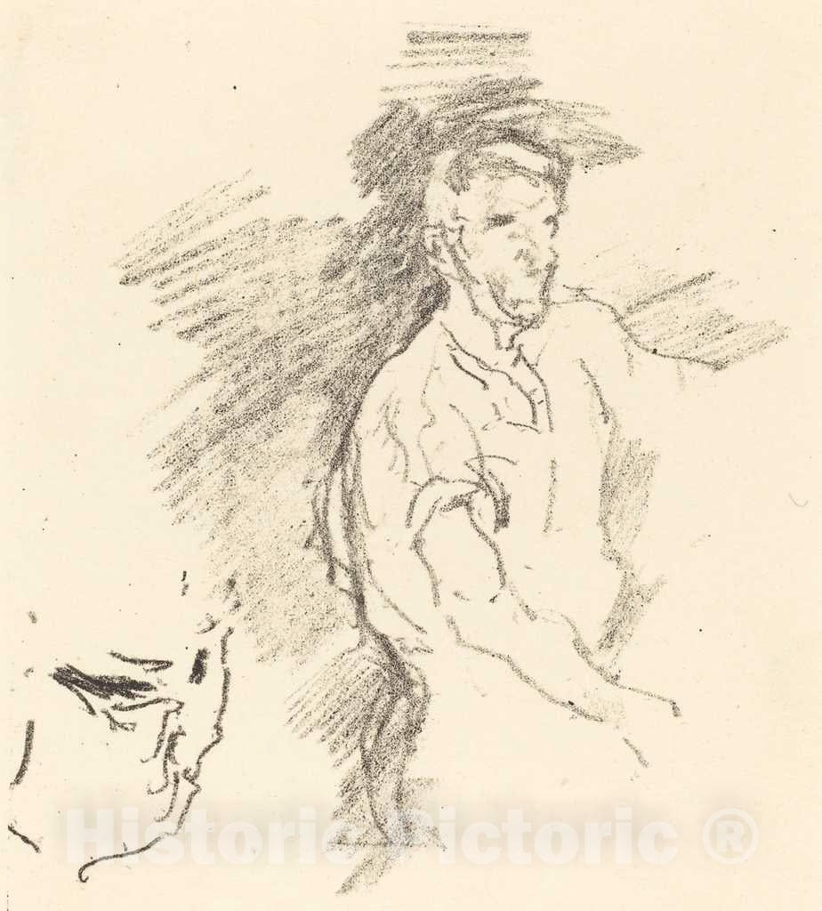 Art Print : James McNeill Whistler, Sketch of a Blacksmith, 1895 - Vintage Wall Art